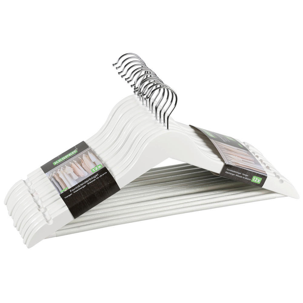 KLEIDERBÜGEL Holz  - Weiß, Basics, Holz (44.5/10/1.2cm) - Kesper