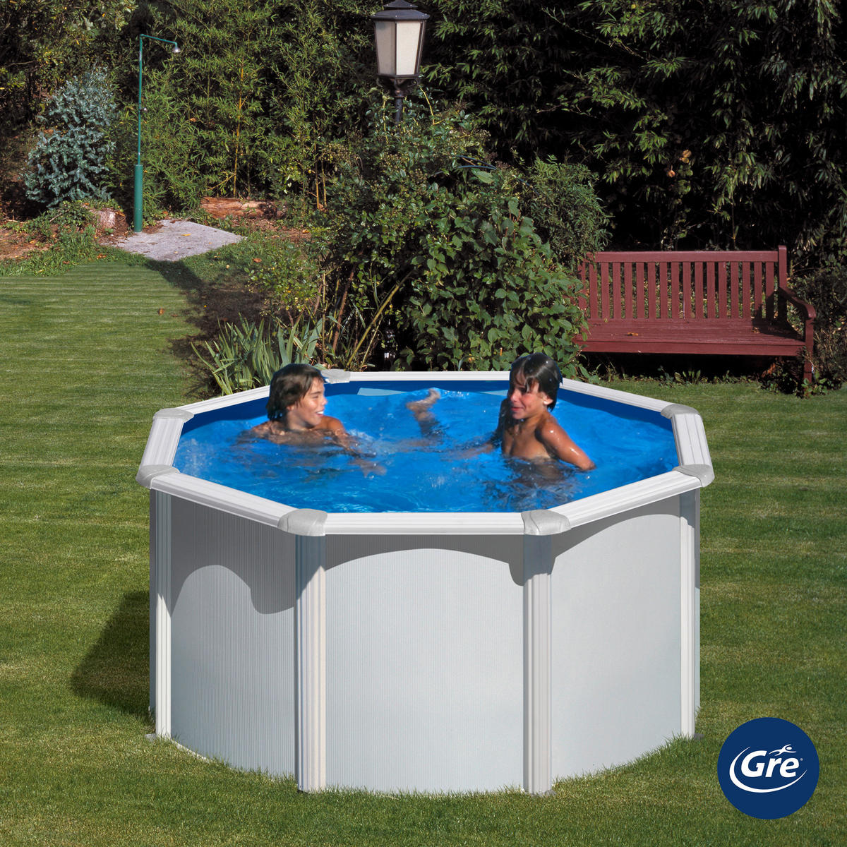 POOL-SET 2024 240/120 cm  - Weiß, KONVENTIONELL, Metall (240/120cm) - Gre