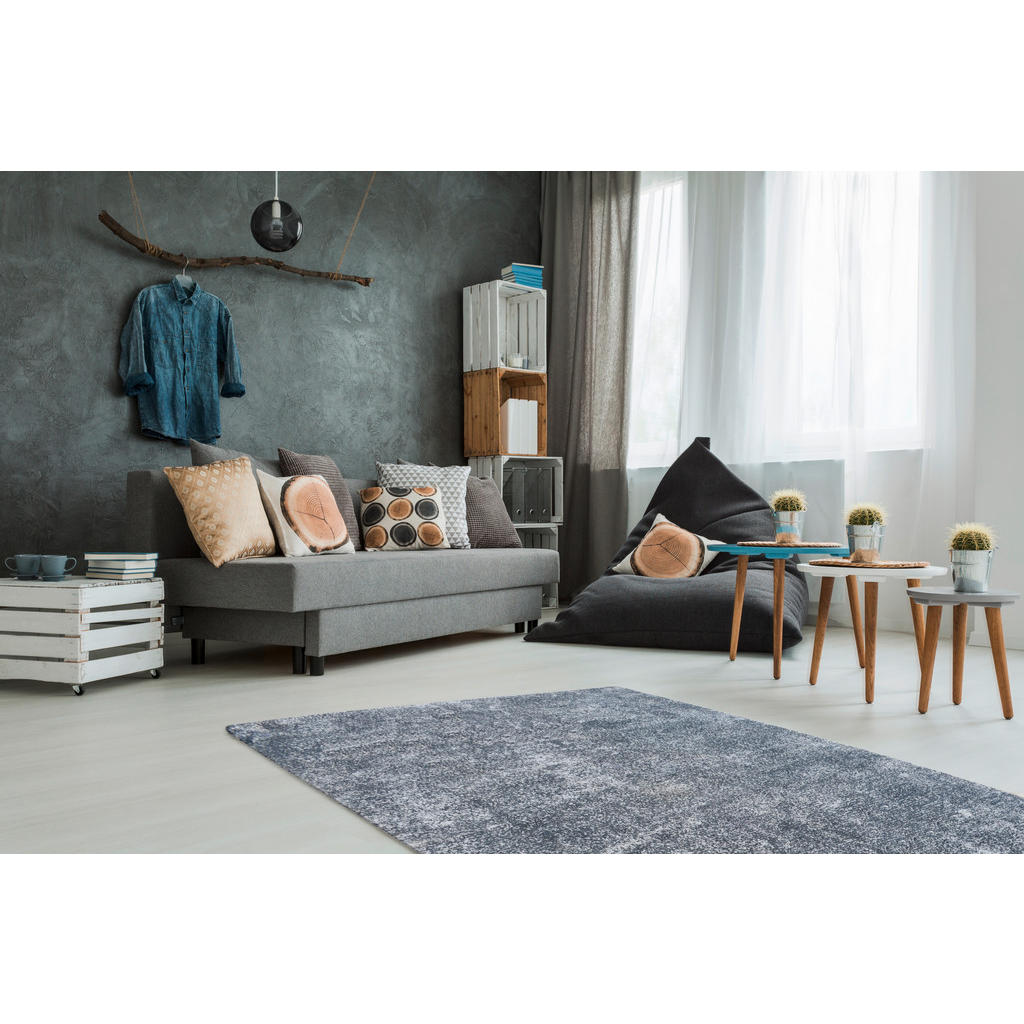 Thumbnail - Novel Flachwebeteppich, Hellblau, Textil, Vintage, rechteckig, 160x230 cm, Oeko-Tex® Standard 100, pflegeleicht, Teppich...