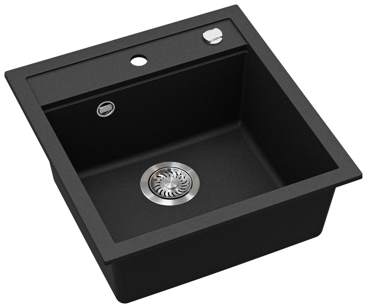 SPÜLENSET  - Schwarz, Basics, Stein/Metall (49/20/51cm) - Visiona