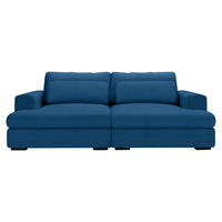 BIGSOFA in Cord Blau  - Blau/Schwarz, Design, Textil (223/80/158cm) - Lomoco