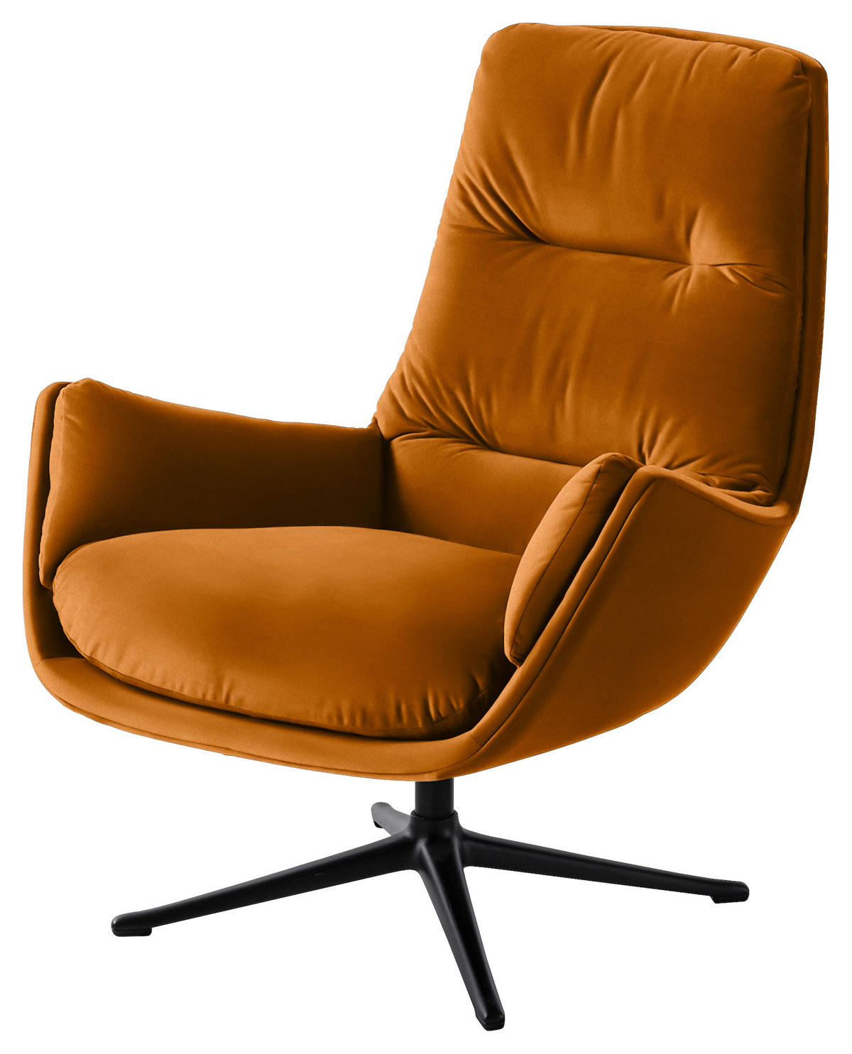 SESSEL in Samt Rostfarben  - Rostfarben/Schwarz, Design, Textil/Metall (83/94/97cm) - home24