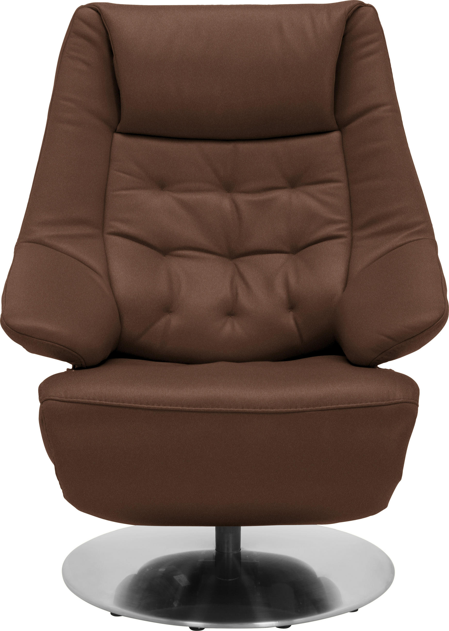 RELAXSESSEL in Leder Kastanienfarben  - Kastanienfarben/Alufarben, Design, Leder/Metall (84/111/91cm) - Valdera