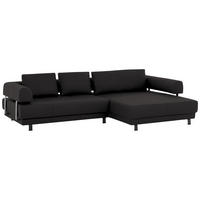 ECKSOFA in Echtleder Dunkelbraun  - Dunkelbraun/Schwarz, Design, Leder/Metall (307/188cm)