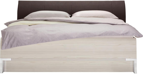 BETT 180/200 cm - Chromfarben/Lärchefarben, Design, Textil (180/200cm) - Dieter Knoll