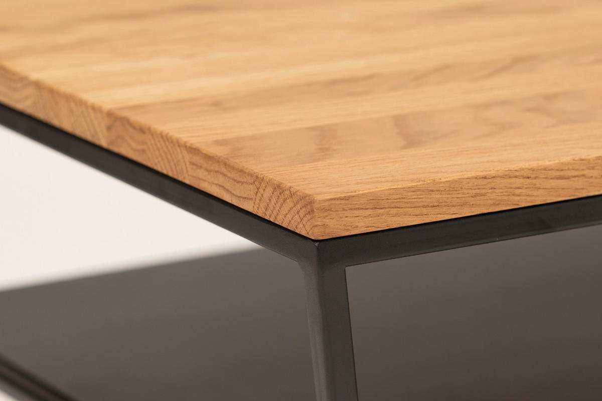 COUCHTISCH in Holz, Metall 100/60/40 cm  - Wildeiche/Schwarz, Trend, Holz/Metall (100/60/40cm) - Boxxx