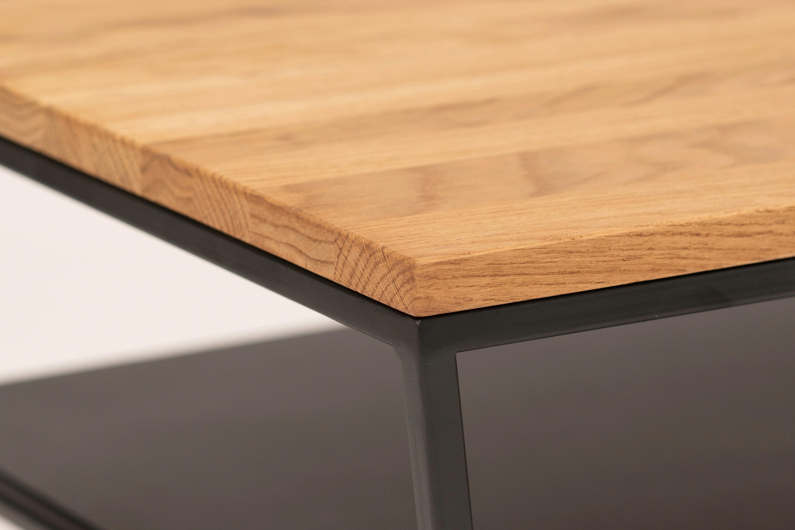 Thumbnail - Boxxx Couchtisch, Schwarz, Wildeiche, Holz, Metall, Wildeiche, massiv, rechteckig, eckig, 60x40x100 cm, offenes Fach, Wo...
