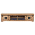 LOWBOARD  in 220/50/45 cm  - Schwarz/Naturfarben, KONVENTIONELL, Holz/Metall (220/50/45cm) - Landscape