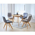ESSTISCH 100/100/76 cm Echtholz  Holz rund Eichefarben  - Eichefarben, Design, Holz (100/100/76cm) - Cantus