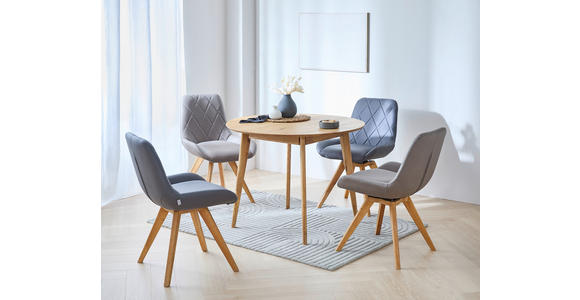 ESSTISCH 100/100/76 cm Echtholz  Holz rund Eichefarben  - Eichefarben, Design, Holz (100/100/76cm) - Cantus