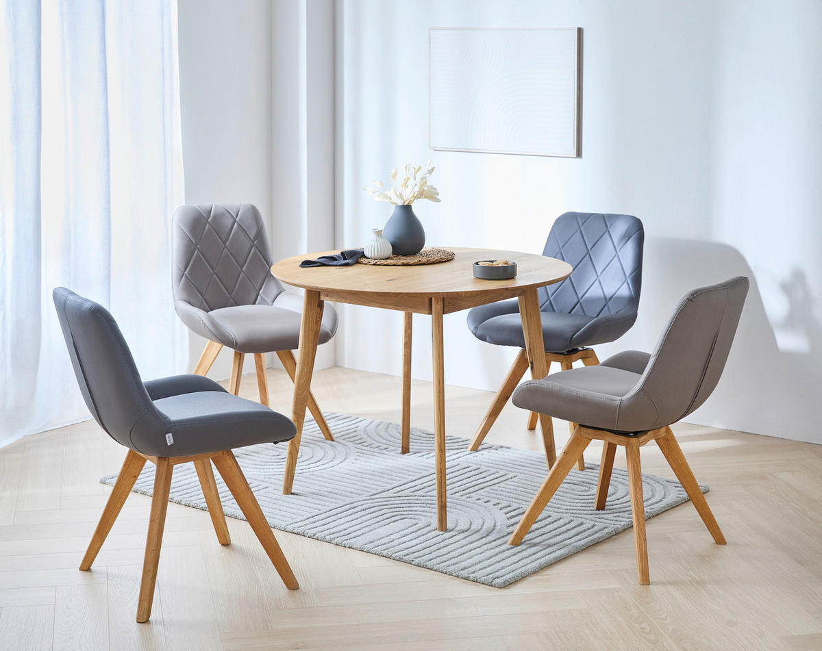ESSTISCH Holz 100/100/76 cm  - Eichefarben, Design, Holz (100/100/76cm) - Carryhome