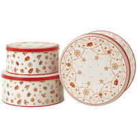 KEKSDOSENSET 3-teilig  - Weiss/Rot, Basics, Keramik (24,5/24,5/12,7cm) - Hutschenreuther