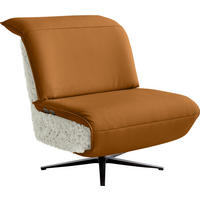 SESSEL in Hochflor Echtleder Goldfarben, Beige  - Beige/Goldfarben, Design, Leder/Textil (84/65/91cm) - Koinor