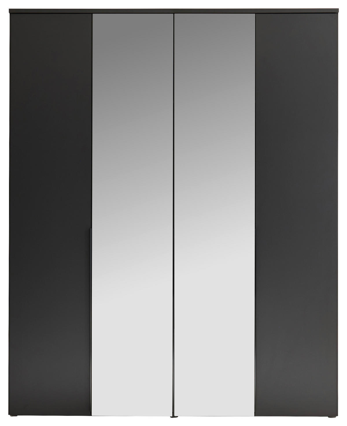 DREHTÜRENSCHRANK 180/225/52 cm 4-türig Graphitfarben  - Graphitfarben/Schwarz, MODERN, Glas/Holzwerkstoff (180/225/52cm) - MID.YOU