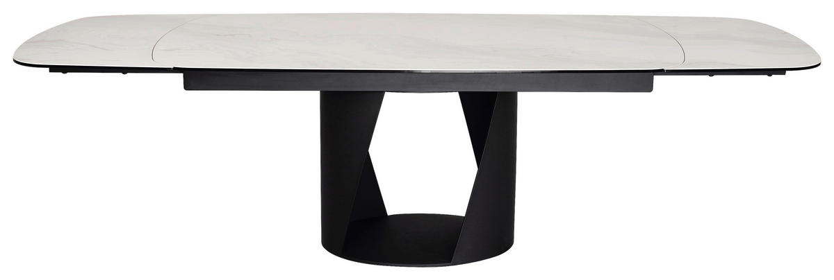 ESSTISCH 180-270/98/76 cm  Metall, Glas, Keramik ausziehbar rechteckig Schwarz, Weiß  - Schwarz/Weiß, Design, Glas/Keramik (180-270/98/76cm) - Belluti
