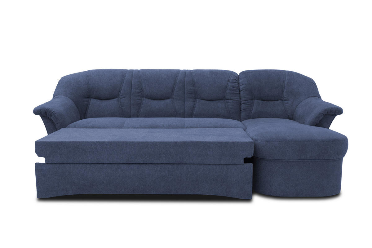 ECKSOFA in Mikrofaser Dunkelblau  232/146 cm  - Schwarz/Dunkelblau, KONVENTIONELL, Kunststoff/Textil (232/146cm) - MID.YOU