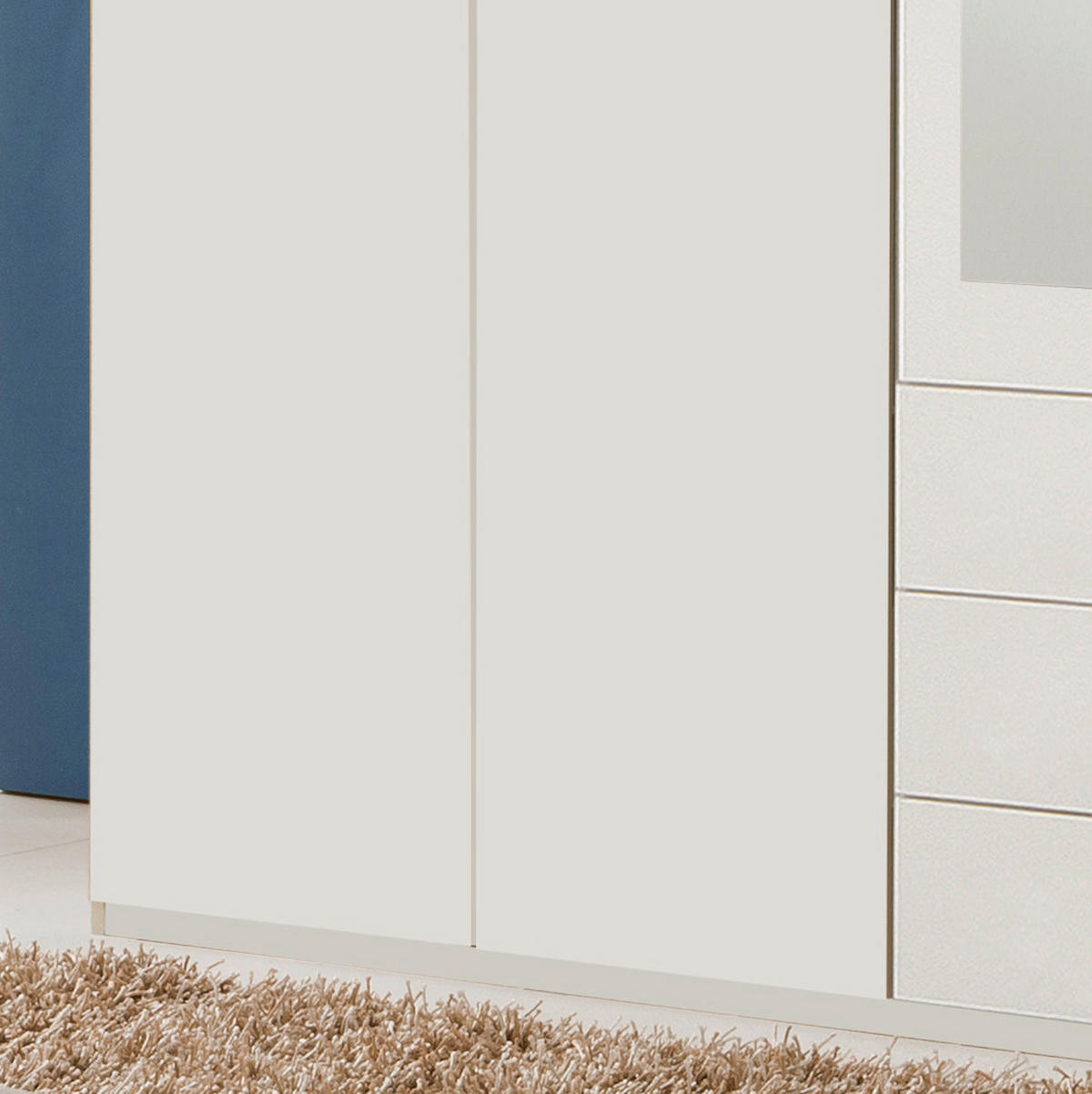 KLEIDERSCHRANK in Weiss  - Weiss/Alufarben, Konventionell, Glas/Holzwerkstoff (270/210/58cm) - MID.YOU