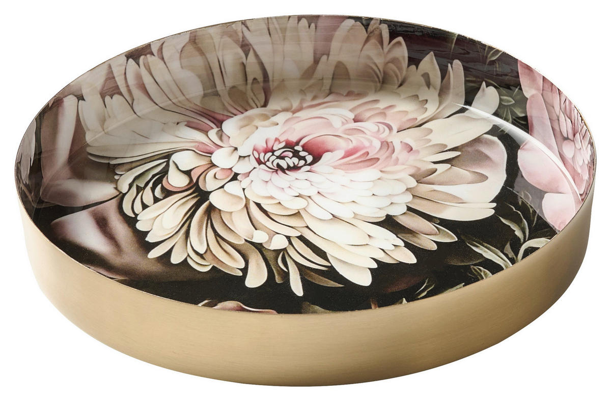 KERZENTELLER - Goldfarben/Schwarz, Trend, Metall (15,5/2cm) - Ambia Home