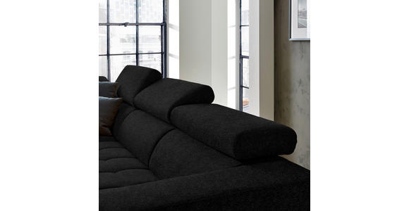 ECKSOFA  in Mikrofaser Anthrazit  207/301 cm  - Anthrazit/Schwarz, Design, Textil/Metall (207/301cm) - Xora