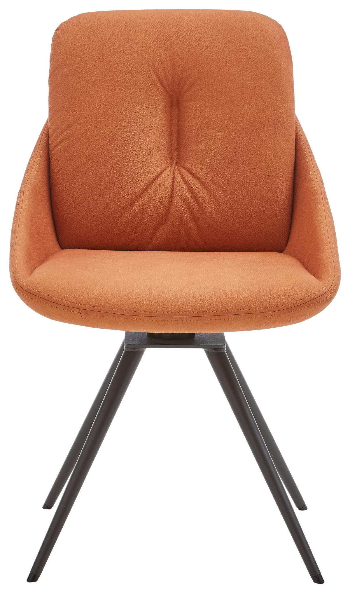 STUHL  in Stahl Mikrofaser  - Cognac/Anthrazit, Design, Textil/Metall (55/91/64cm) - Venjakob