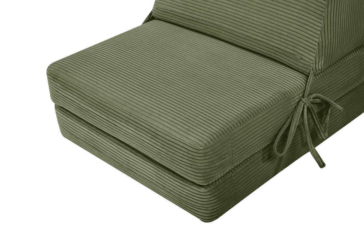 SCHLAFSESSEL Cord Olivgrün    - Olivgrün, Design, Textil/Metall (65/57/81cm) - Livetastic