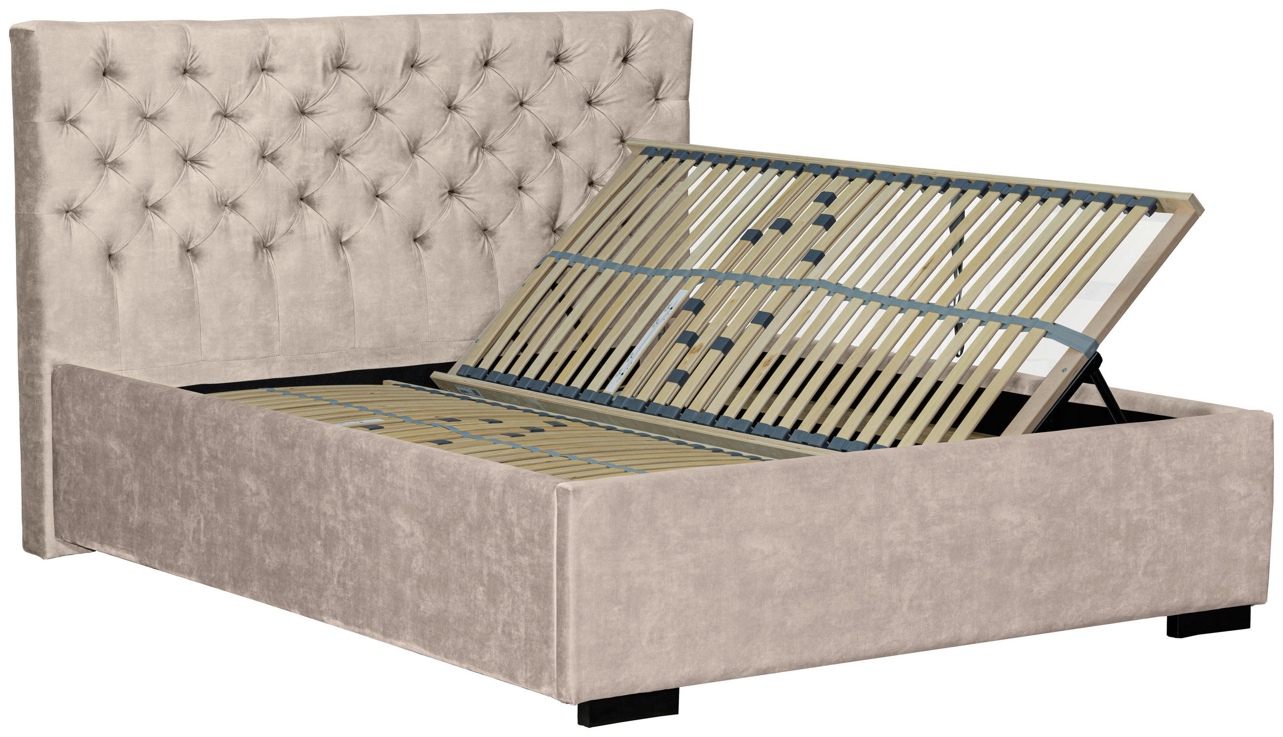 POLSTERBETT 180/200 cm  in Creme  - Creme/Schwarz, Design, Holz/Textil (180/200cm) - Boxxx