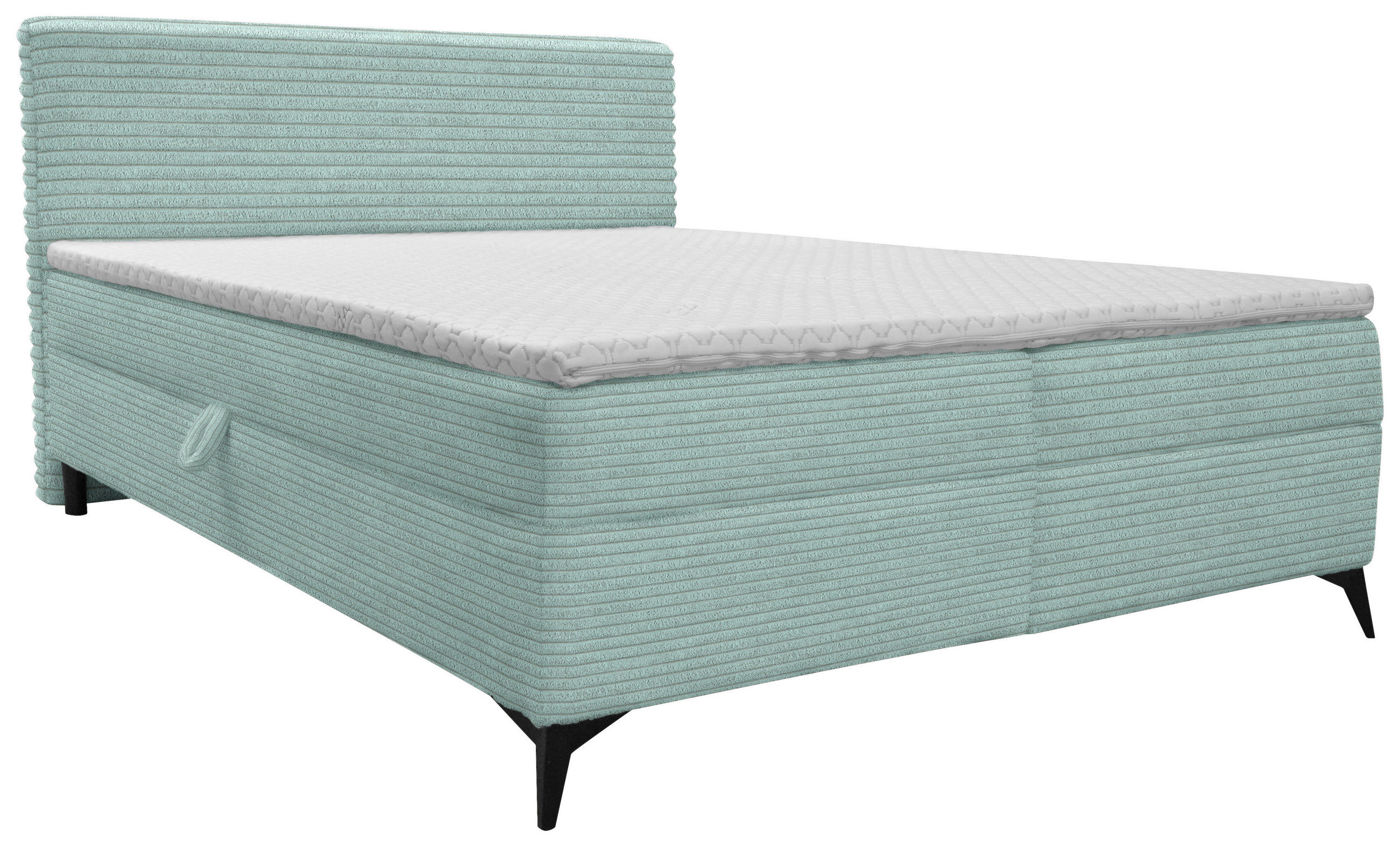 BOXBETT 180/200 cm  in Mintgrün  - Schwarz/Mintgrün, Design, Holz/Holzwerkstoff (180/200cm) - Xora