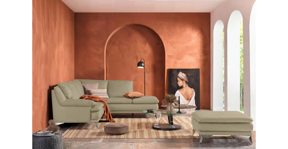 ECKSOFA Fango Echtleder  - Chromfarben/Fango, Design, Leder/Metall (242/224cm) - Novel