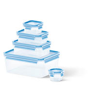 VORRATSDOSENSET 5-teilig  - Blau/Transparent, Basics, Kunststoff - Emsa