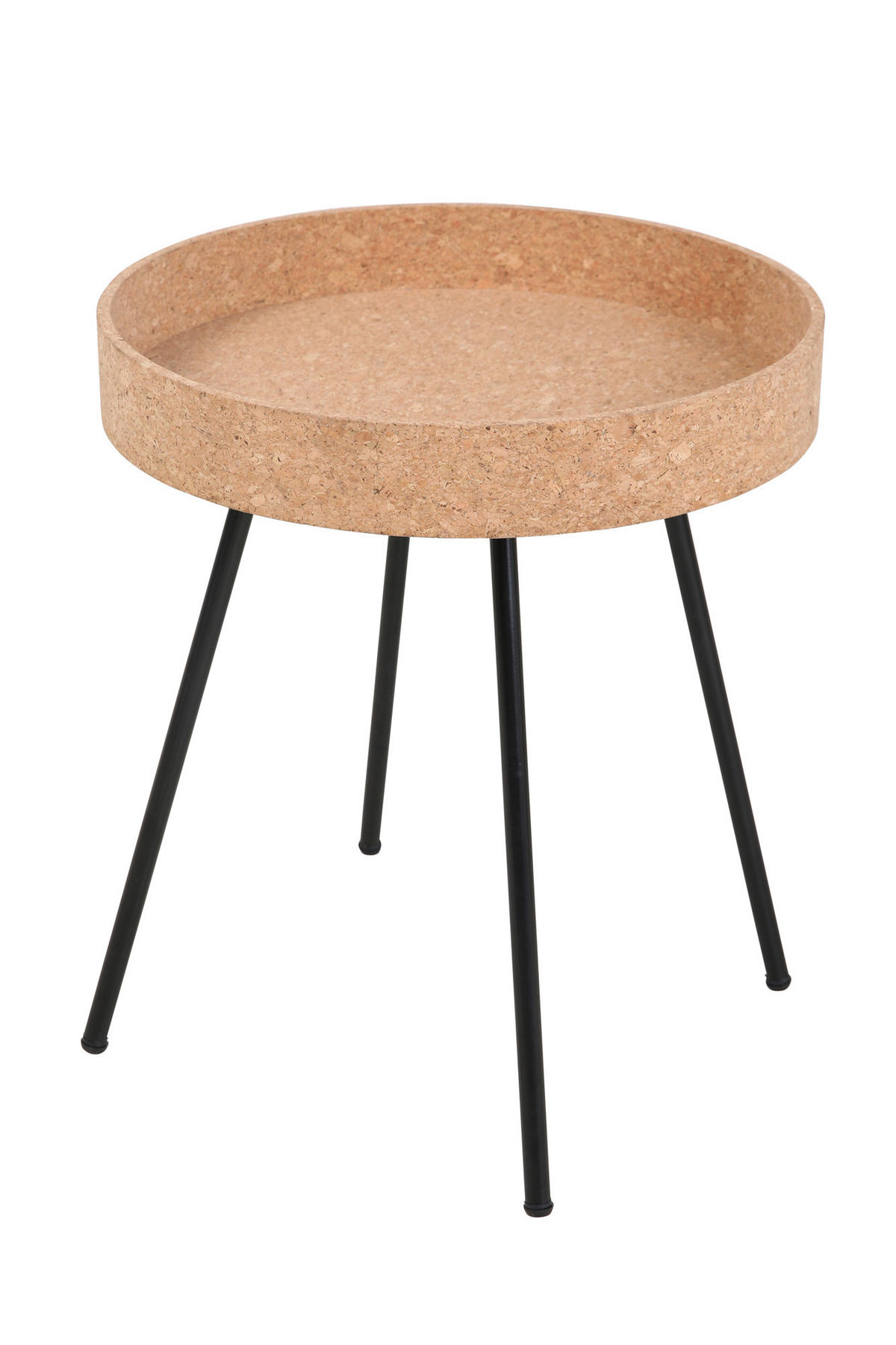 BEISTELLTISCHSET Kork rund Naturfarben, Schwarz  - Schwarz/Naturfarben, Design, Holz/Holzwerkstoff (45-38/45-38/50-45cm) - Livetastic