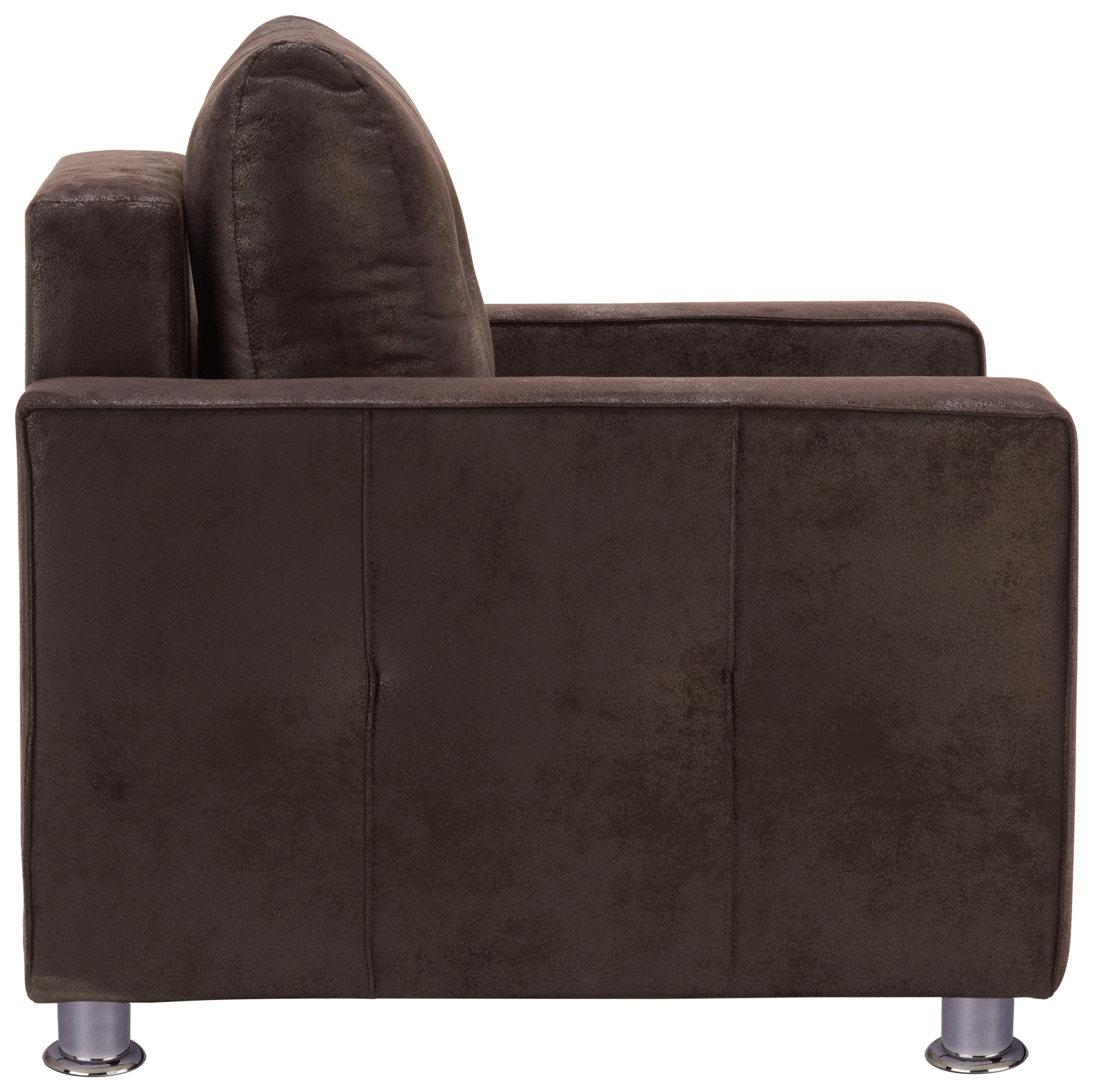 SESSEL Lederlook Dunkelbraun    - Chromfarben/Dunkelbraun, MODERN, Kunststoff/Textil (95/73-86/88cm) - Livetastic