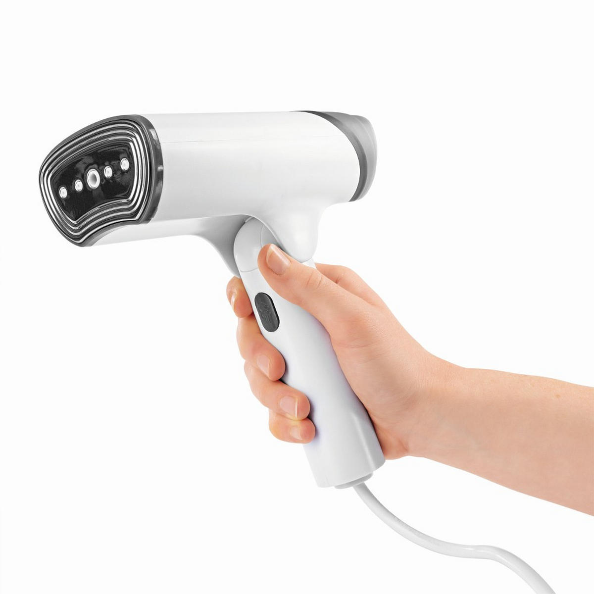 DAMPFBÜRSTE CLEANmaxx  - Weiß/Grau, Basics, Kunststoff (16,7/8,6/23cm) - CLEANMAXX