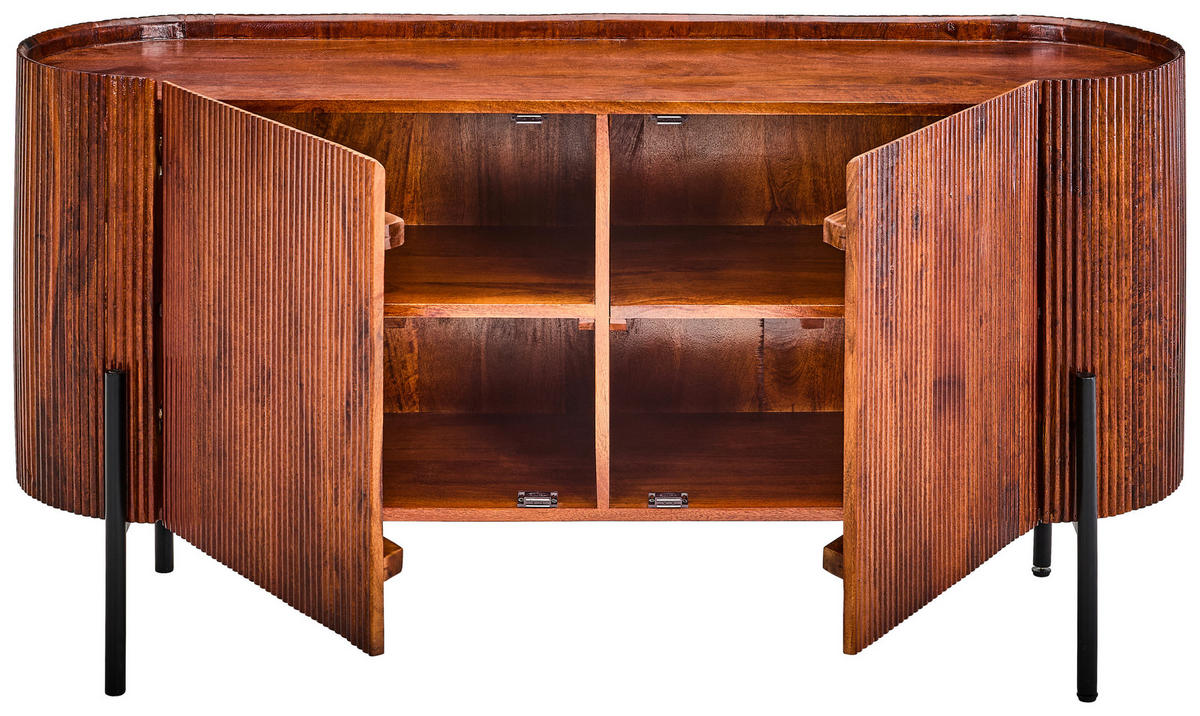 SIDEBOARD  150/75/45 cm  - Schwarz/Braun, Design, Holz/Metall (150/75/45cm) - Livetastic