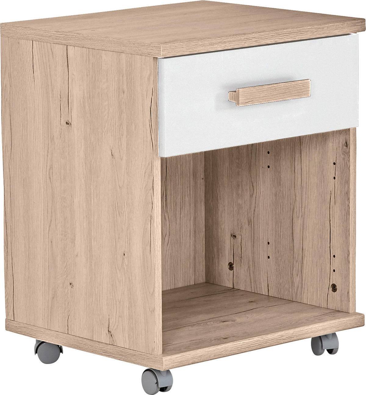 RULLHURTS 46/58/40 cm  - vit/ekfärgad, Design, trämaterial/plast (46/58/40cm) - MID.YOU