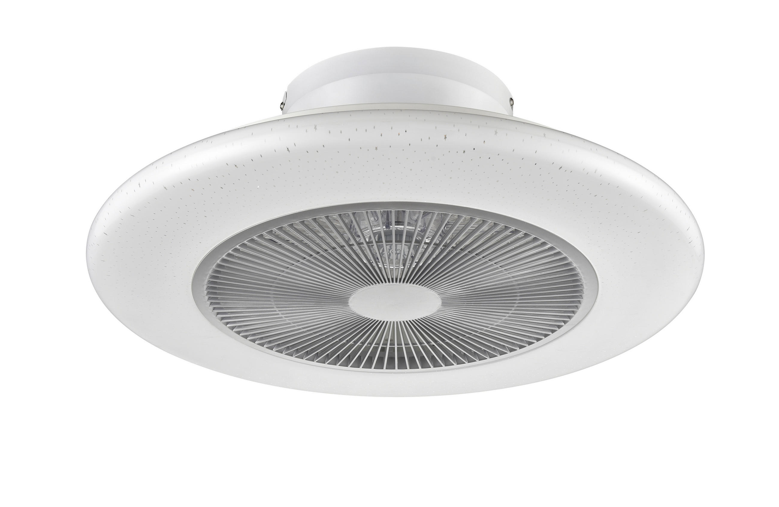 MENNYEZETI VENTILÁTOR - krómszínű/áttetsző, Trend, műanyag/fém (55/19cm) - Mican