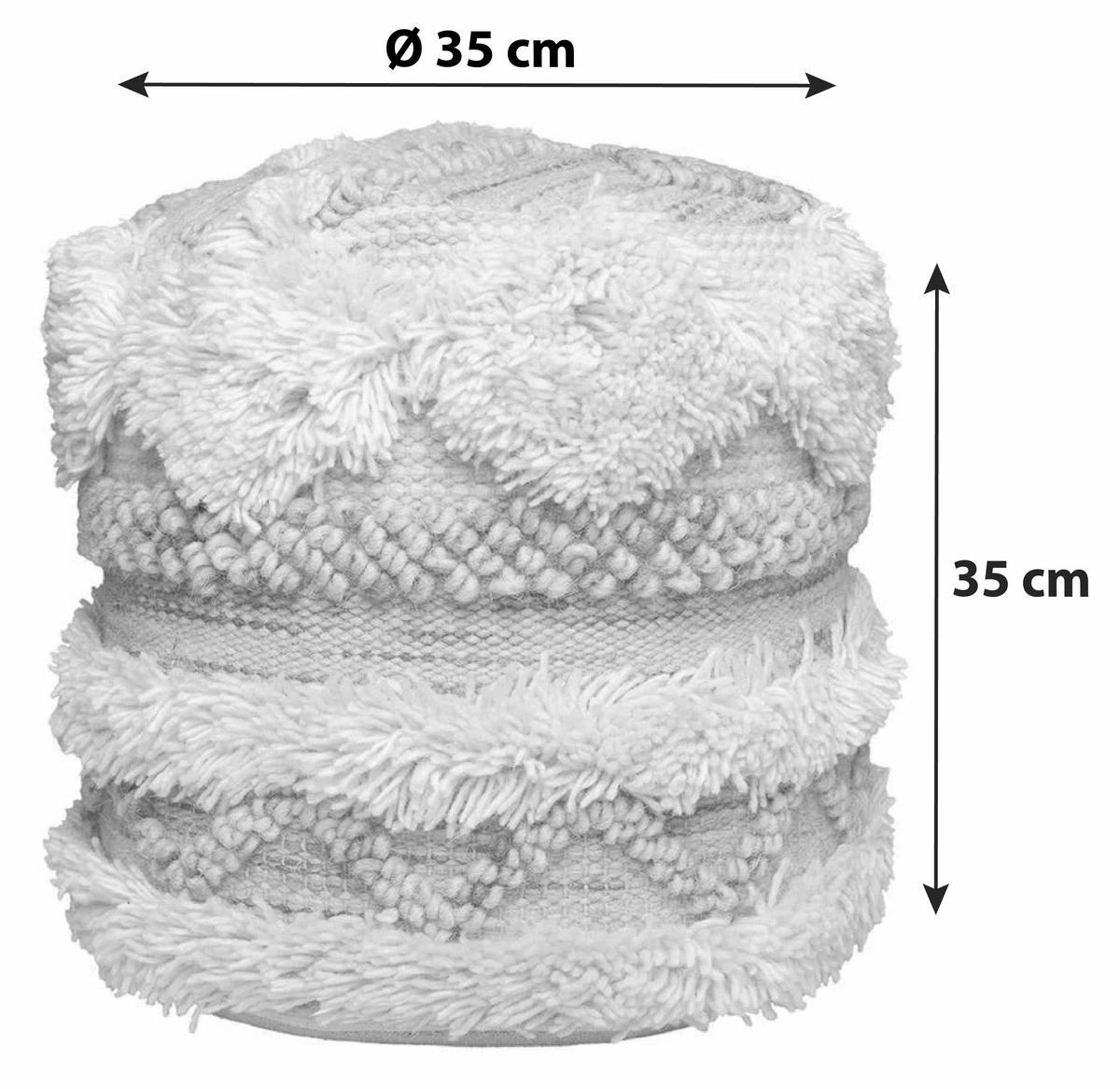 POUF Makramee Struktur 35/35/35 cm  - Creme/Rosa, Trend, Textil (35/35/35cm) - Kayoom