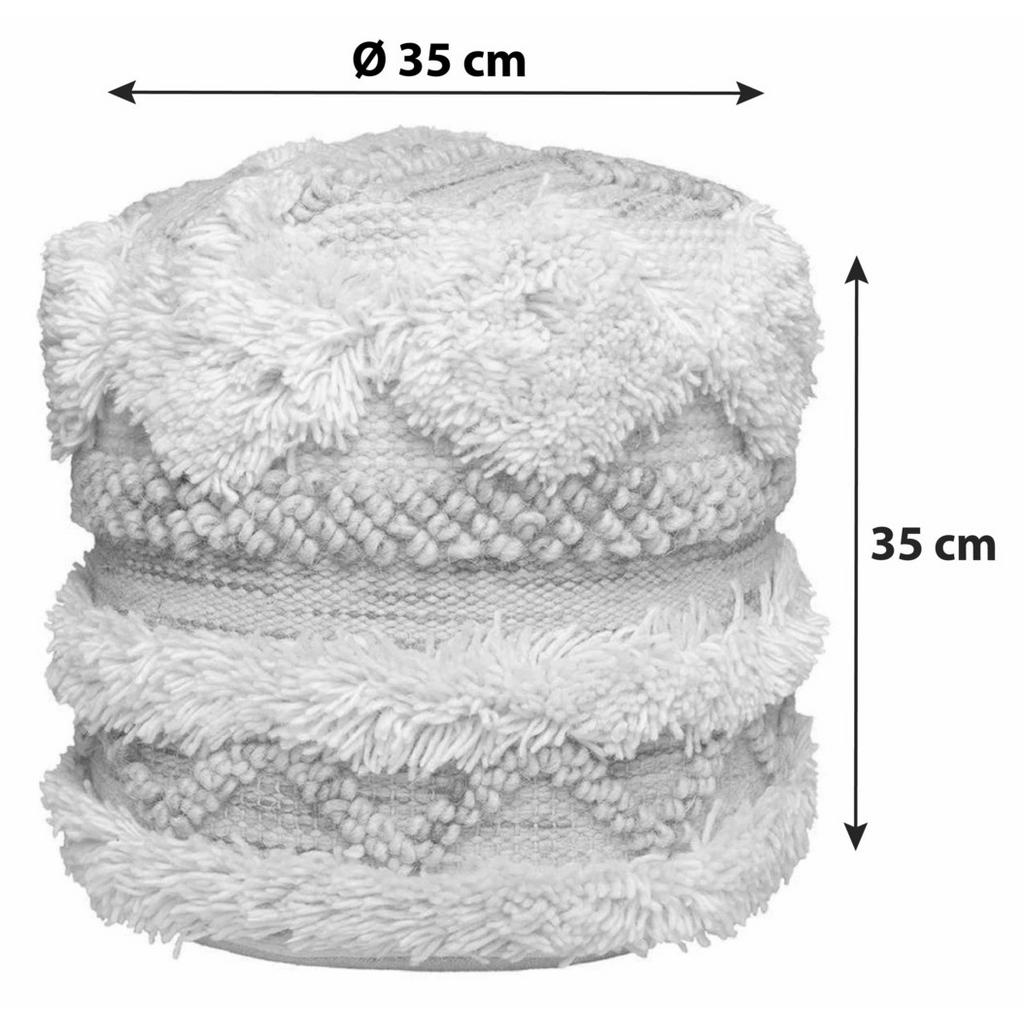 Thumbnail - Kayoom Pouf, Creme, Rosa, Textil, Struktur, 35x35x35 cm, Wohnzimmer, Hocker, Poufs