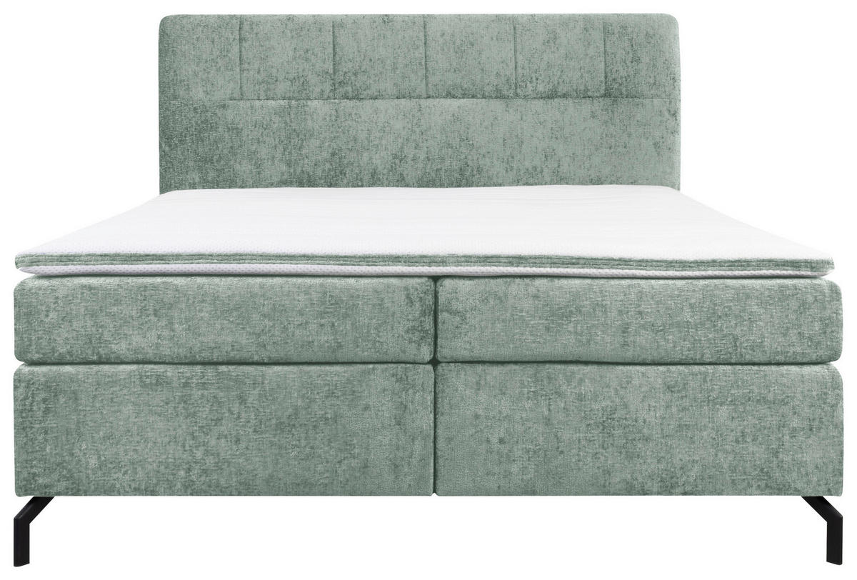 BOXSPRINGBETT 160/200 cm  in Mintgrün  - Schwarz/Mintgrün, Design, Textil/Metall (160/200cm) - Esposa
