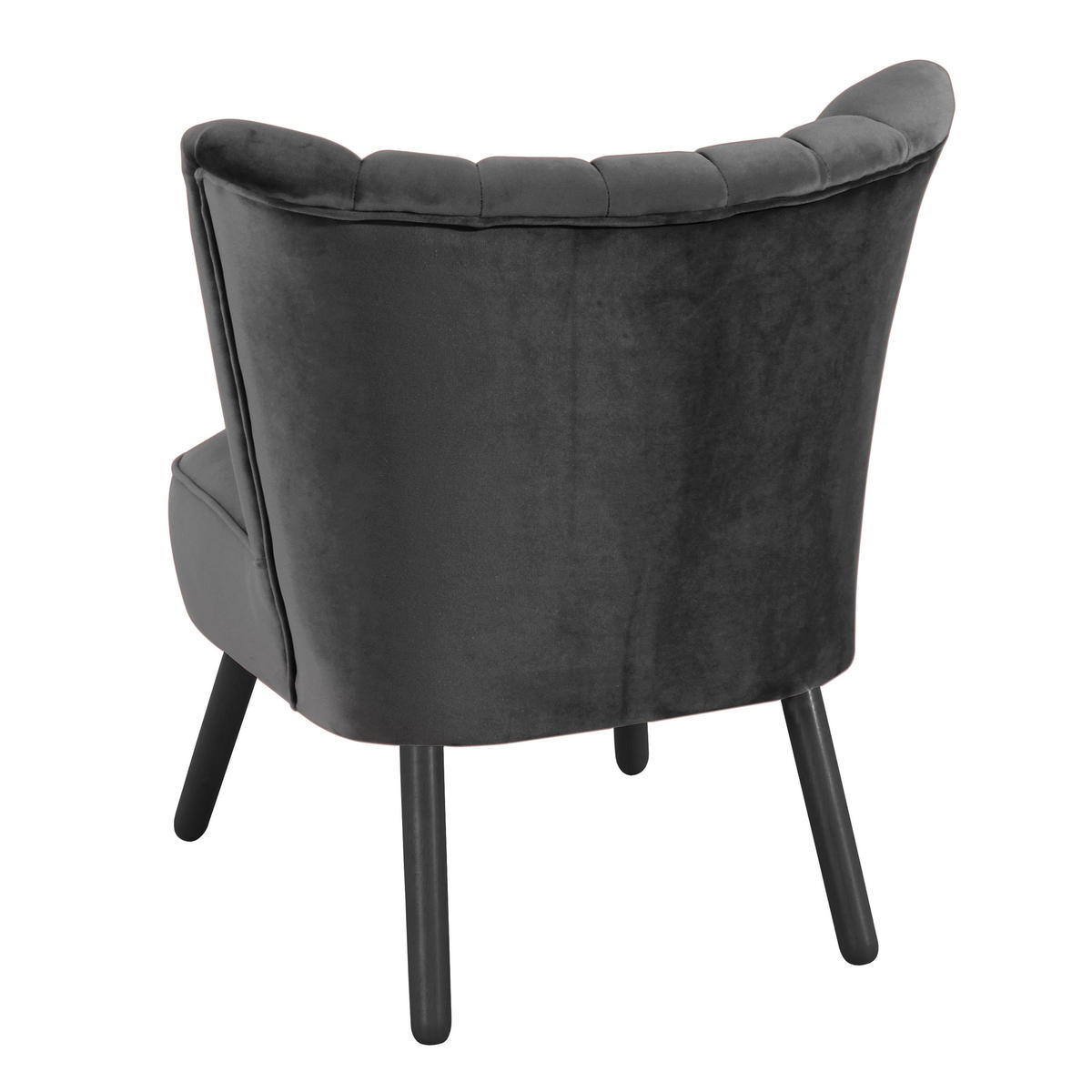SESSEL in Samt, Velours Anthrazit, Schwarz  - Anthrazit/Schwarz, Design, Holz/Textil (70/80/66cm) - Max Winzer
