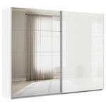 SCHWEBETÜRENSCHRANK  in Weiß  - Alufarben/Weiß, KONVENTIONELL, Glas/Holzwerkstoff (271/210/62cm) - Xora