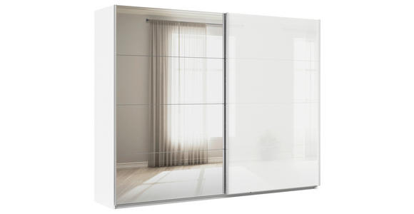 SCHWEBETÜRENSCHRANK  in Weiß  - Alufarben/Weiß, KONVENTIONELL, Glas/Holzwerkstoff (271/229/62cm) - Xora