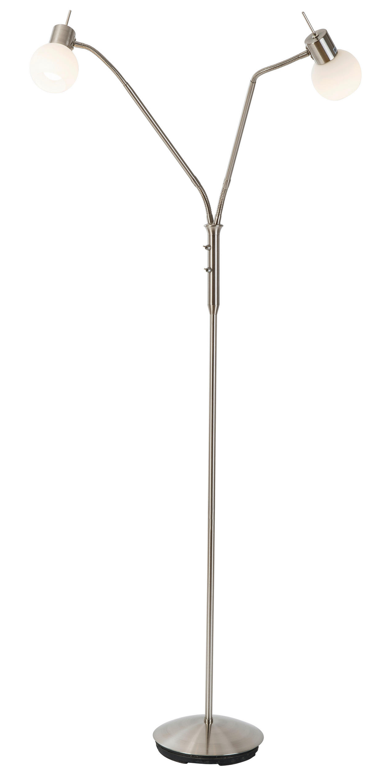 LED-STEHLEUCHTE 23/152 cm    - Weiß/Nickelfarben, Basics, Glas/Metall (23/152cm)