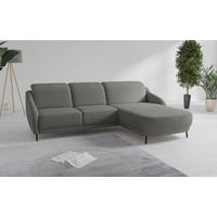 ECKSOFA BLUES V Schlammfarben Mikrofaser  - Schlammfarben/Schwarz, MODERN, Textil/Metall (271/191cm) - Sit & More