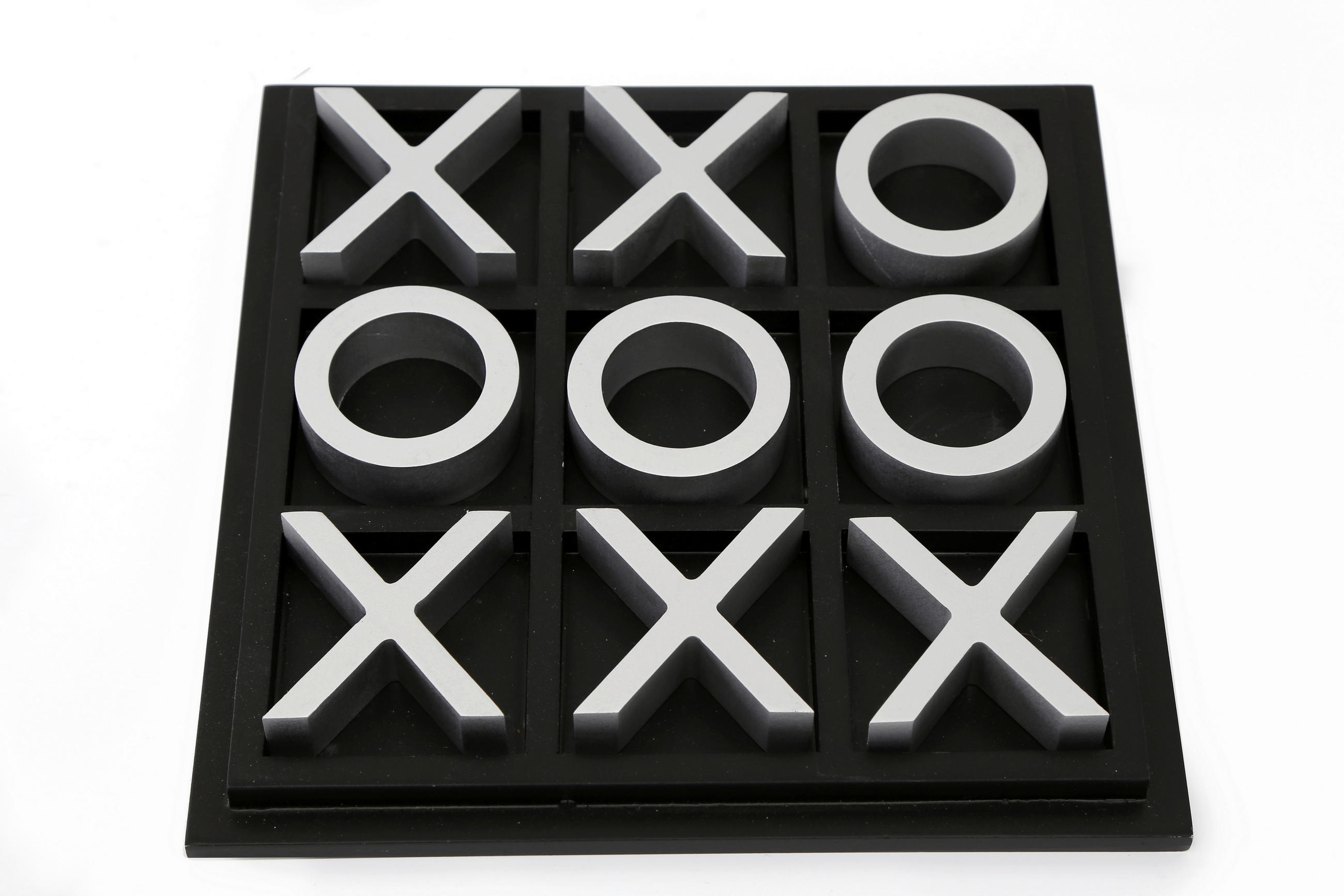 játék, társasjáték - fekete/fehér, Basics, faalapú anyag (24/24/3cm)