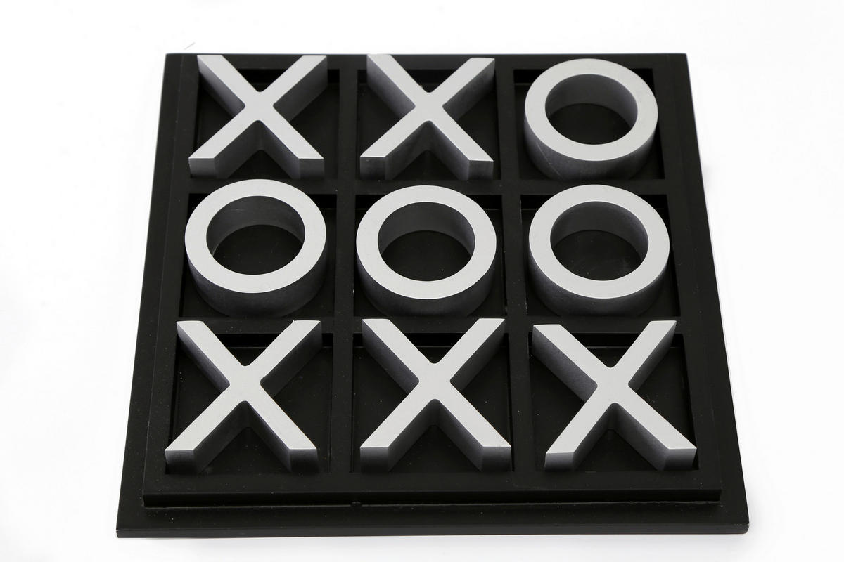 játék, társasjáték - fekete/fehér, Basics, faalapú anyag (24/24/3cm)