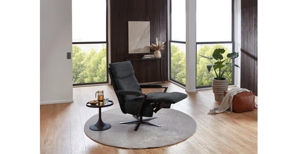 RELAXSESSEL in Textil Graphitfarben - Schwarz/Graphitfarben, Design, Textil/Metall (68/117/85cm) - Cantus