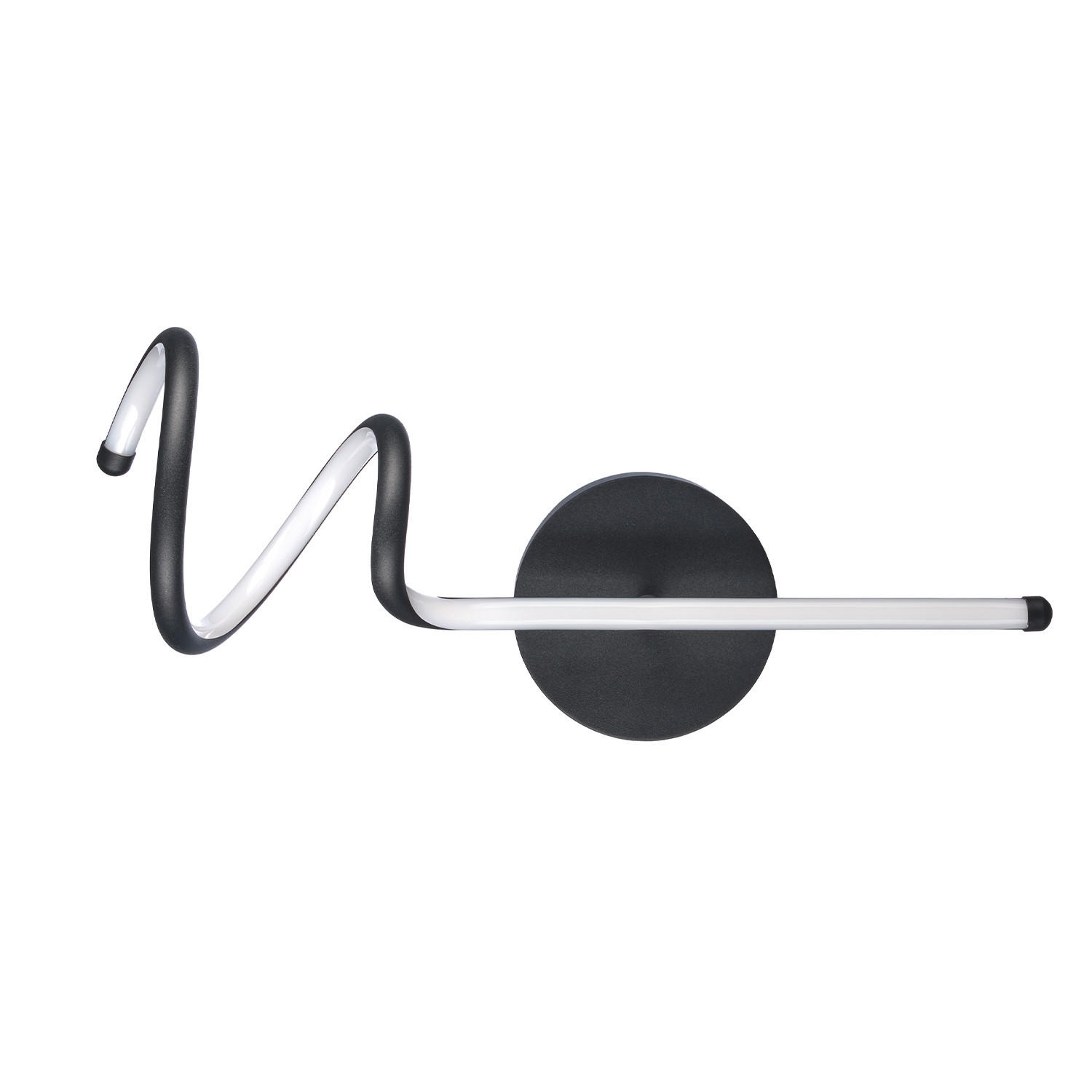 LED-WANDLEUCHTE 5061 TWIST 20/16/48 cm   - Schwarz Hochglanz, Design, Metall (20/16/48cm)