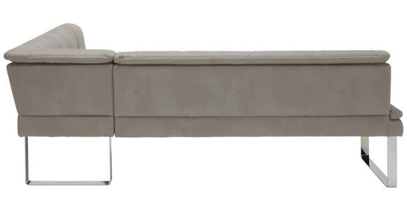 ECKBANK 253/174 cm in Chromfarben, Ecru - Chromfarben/Ecru, Design, Textil/Metall (253/174cm) - Novel