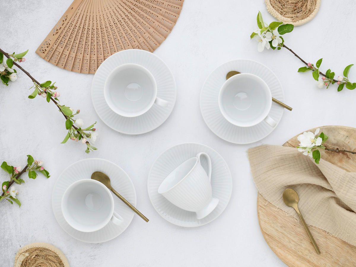 KAFFEESERVICE Weiß Valencia 12-teilig  - Weiß, Design, Keramik - Creatable