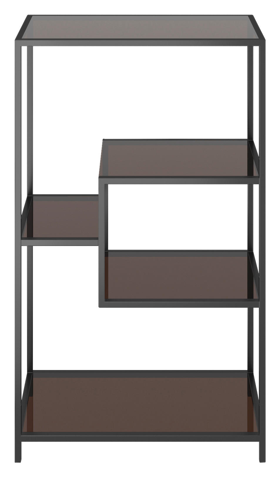 REGAL Anthrazit, Schwarz  - Anthrazit/Schwarz, Design, Glas/Metall (60/100/30cm) - Kare-Design